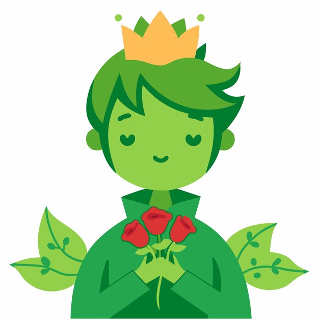 Little prince hand drawn flat stylish cartoon sticker icon concept isolated illustration