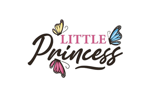 Little princess text crown stars vector illustration design for kids fashion graphics t shirt