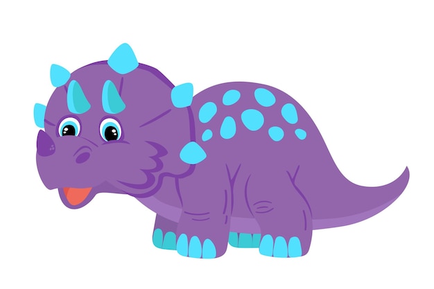 Piccolo cucciolo di dinosauro viola con macchie blu