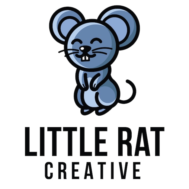 Little rat creatieve logo sjabloon