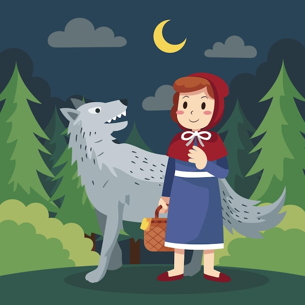 Little red riding hood illustration