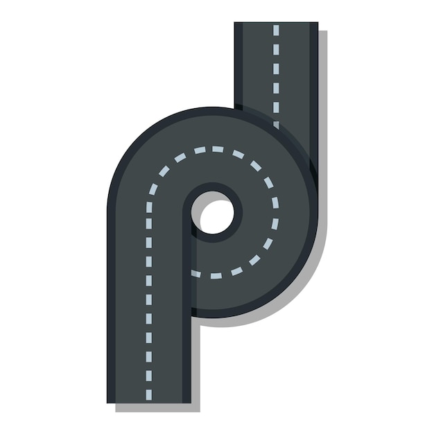 Little road junction icon Flat illustration of little road junction vector icon for web