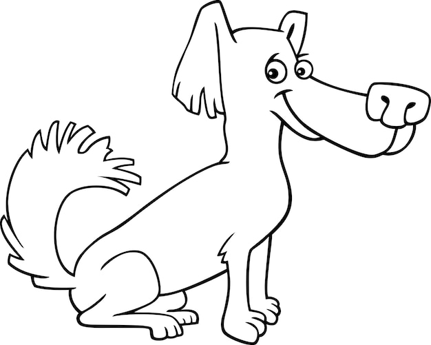 little shaggy dog cartoon for coloring book