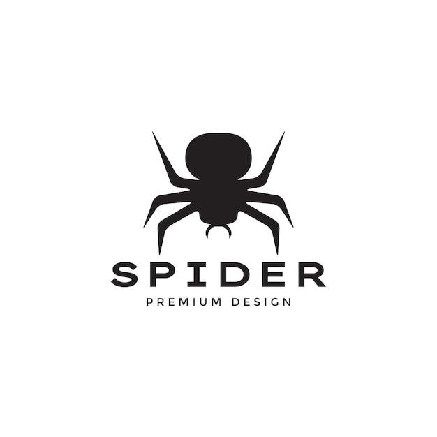 작은 거미 독거미 검은 로고 기호 아이콘 벡터 그래픽 디자인 일러스트 아이디어 크리에이 티브