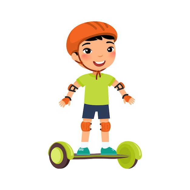 Little sportsman with gyroscooter