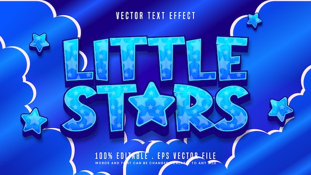 Little stars 3d editable text effect font style