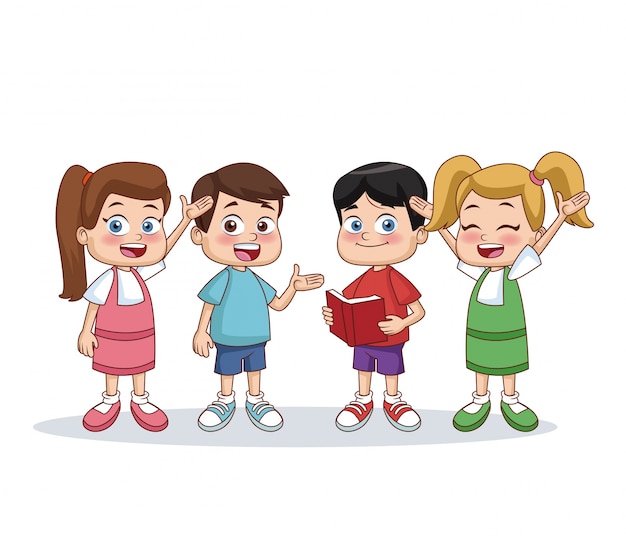 Little students kids cartoon