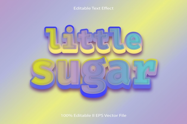 Little Sugar Редактируемый текстовый эффект 3d Emboss Cartoon Gradient Style