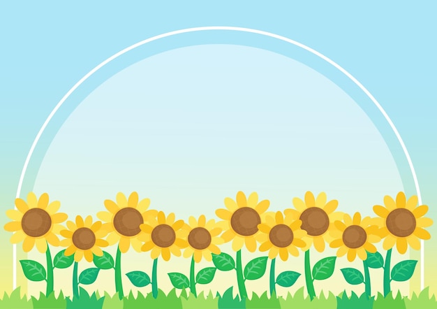 Vector little sunflower arch frame 4