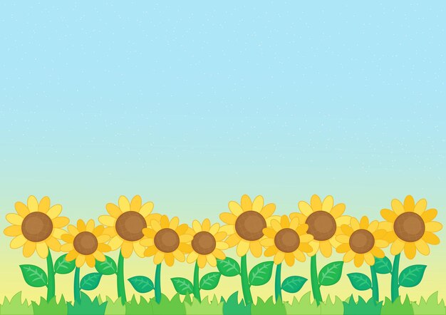 Vector little sunflower field background