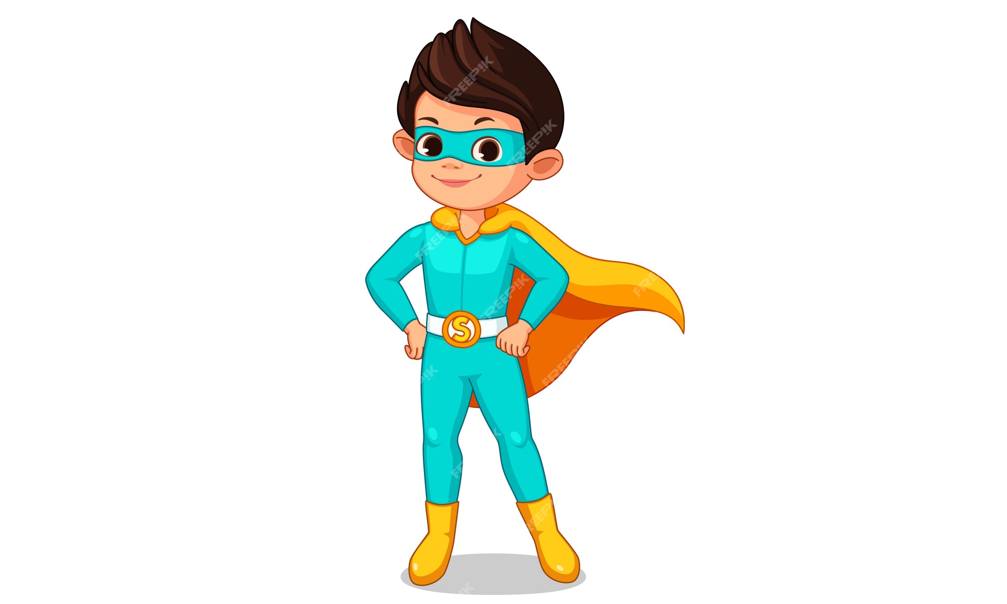 Premium Vector | Little super hero kid cartoon Premium Vector | Little super hero kid cartoon