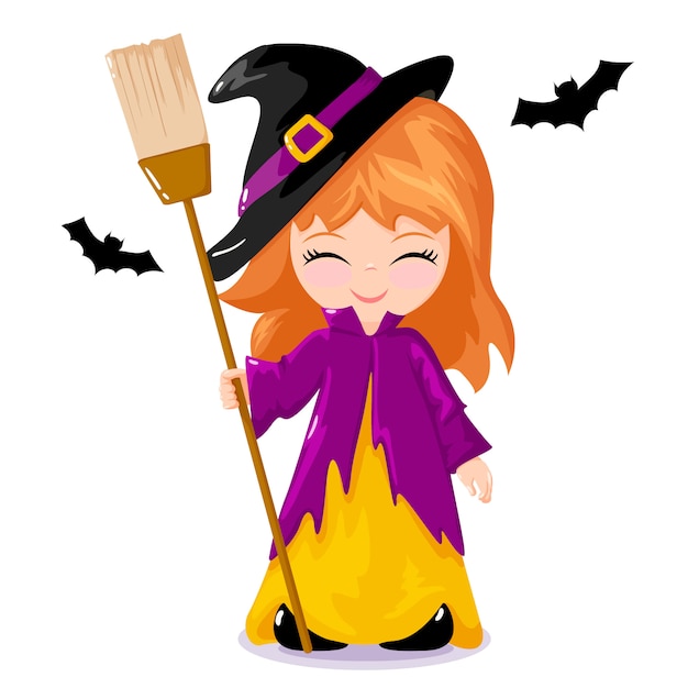 Vector little sweet witch