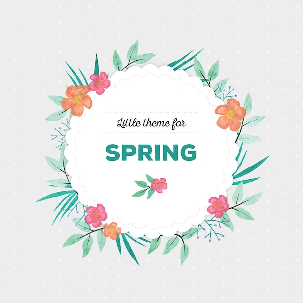 Vector little theme for spring frame