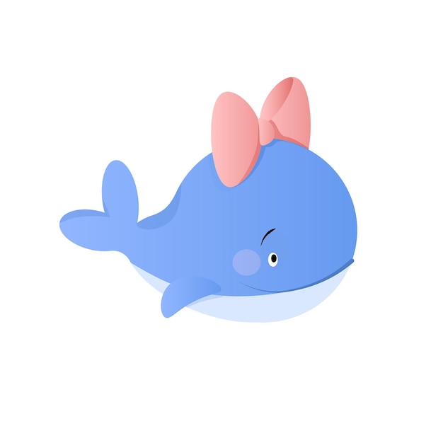 Little whale girl with a pink bow