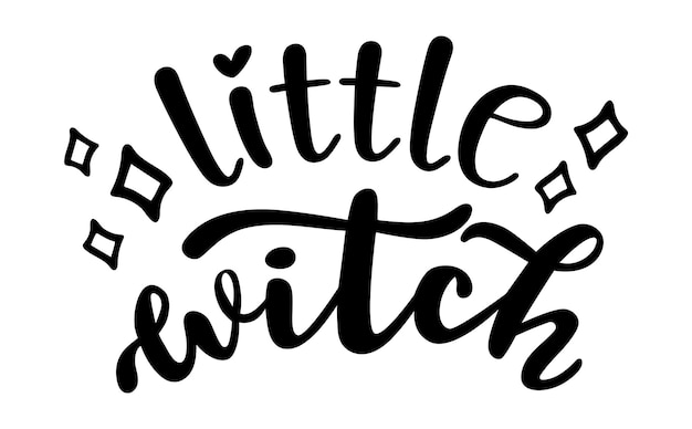 Little witch Halloween season hand lettering