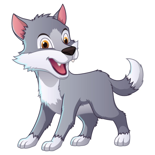 Cute Wolf In Cartoon, Animal, Cartoon, Baby PNG Transparent Image