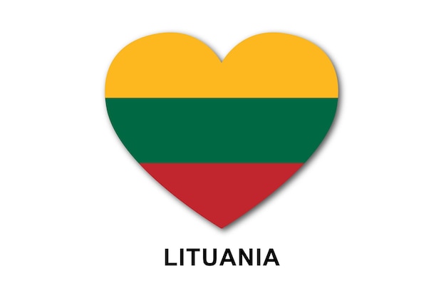 Vector lituania flags hearts