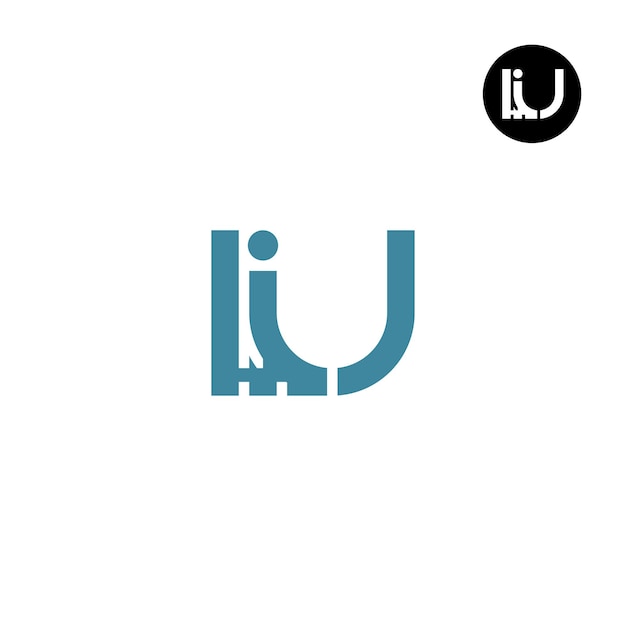 Vettore disegno del monogramma delle lettere del logo liu