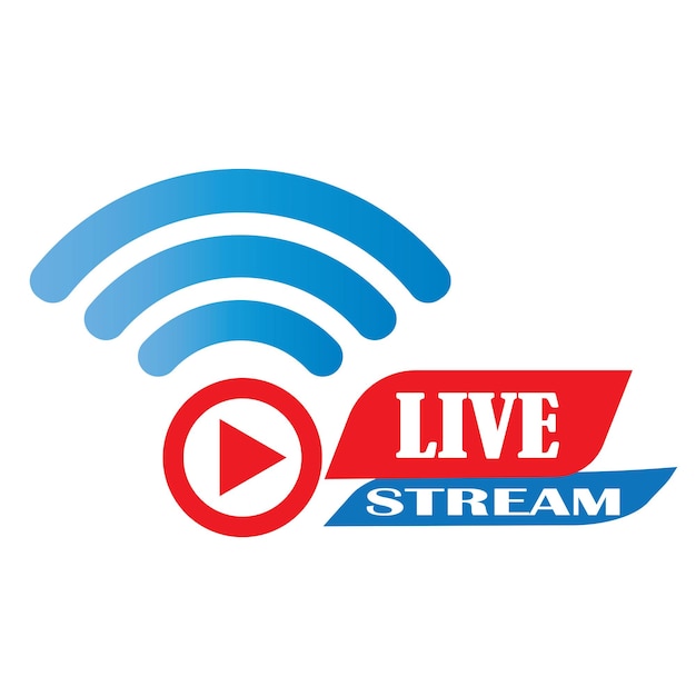 Live broadcast icon logo vector design template