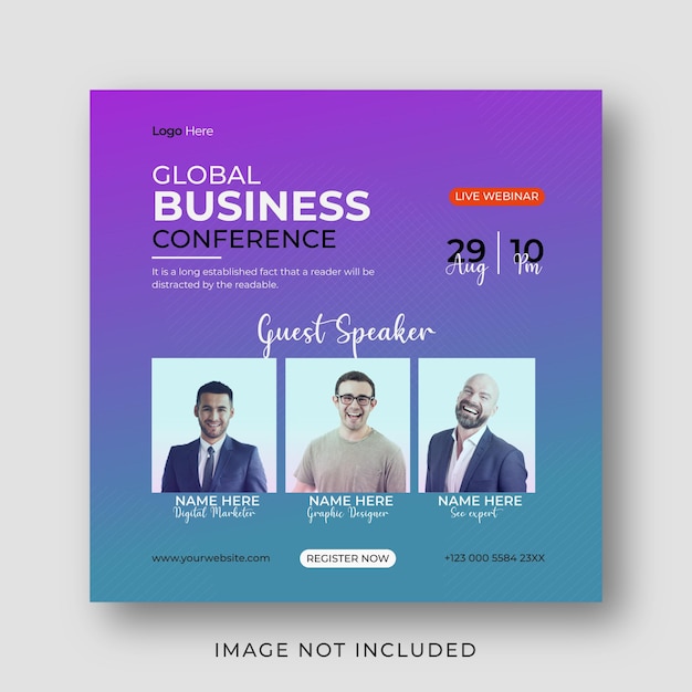 Vector live business webinar banner design template