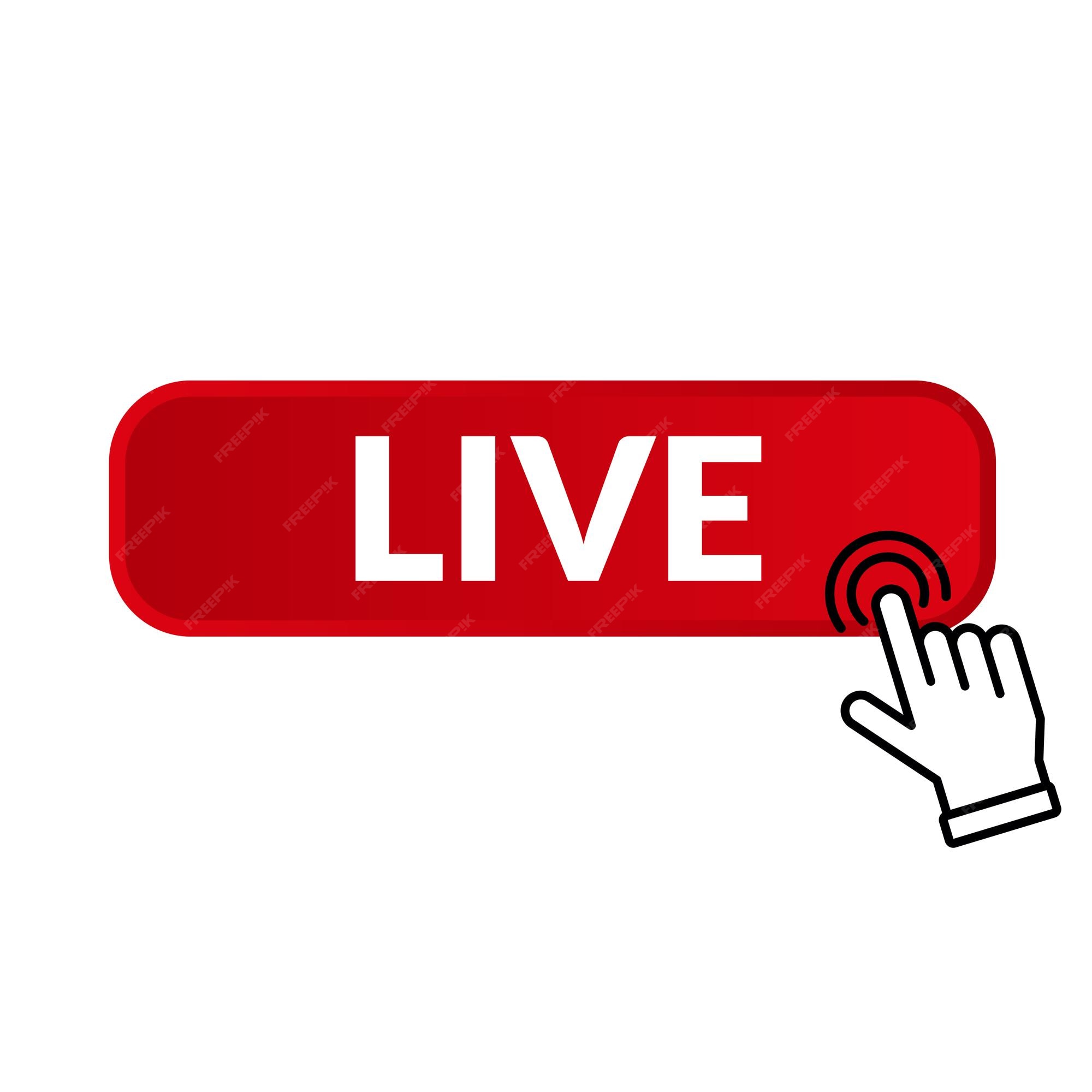 Premium Vector Live button click the live button Buttons and hand