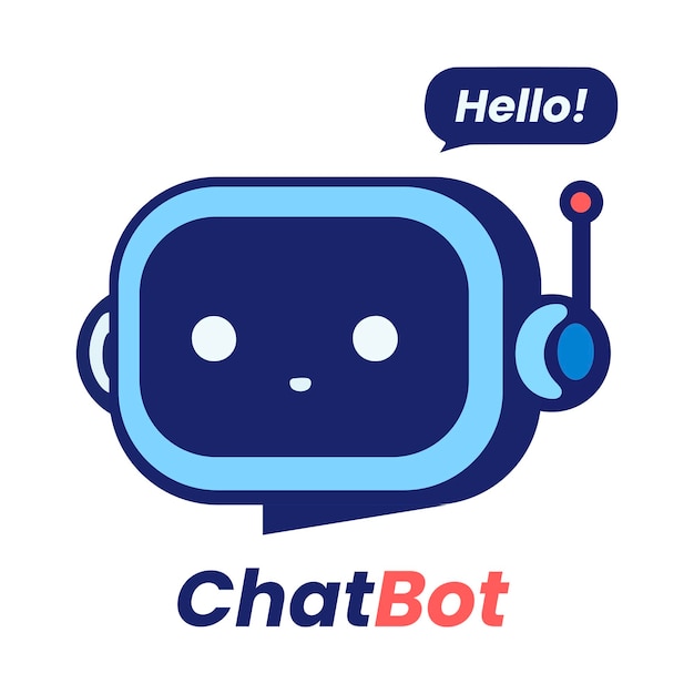 ライブ チャット AI ボット ロボット ヘッド アイコン ロゴ オンライン サポート サービス こんにちは 吹き出し 上部のボタン デュアル