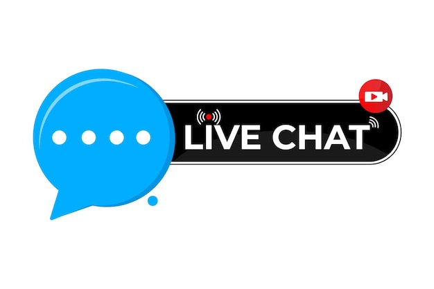 Live chat-knop met chat messenger pictogram ontwerp vector