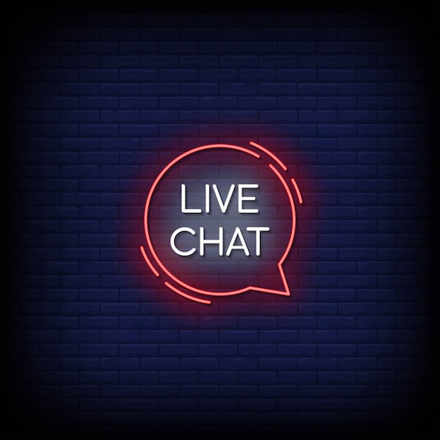 Live chat neon signs style text