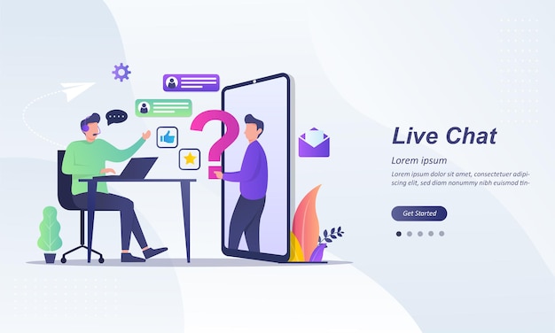 live chat Operator met headset die live feedback geeft