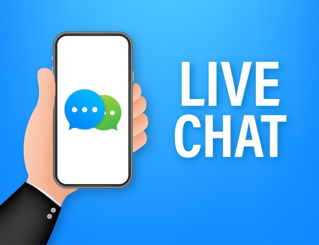 Live chat speech bubbles concept. Vector stock illustration.