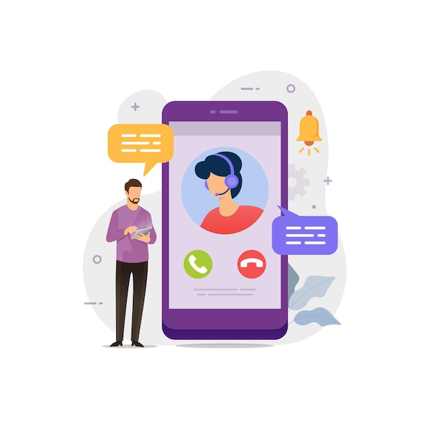 Live chat with customer service vector illustration