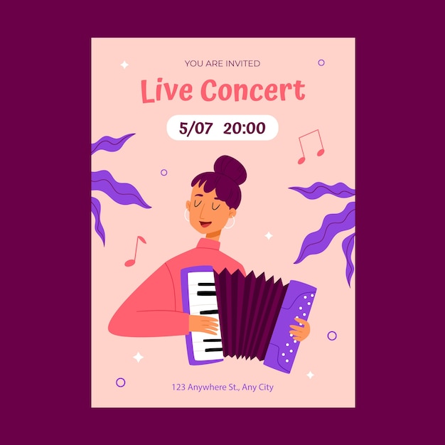 Live concert  invitation template