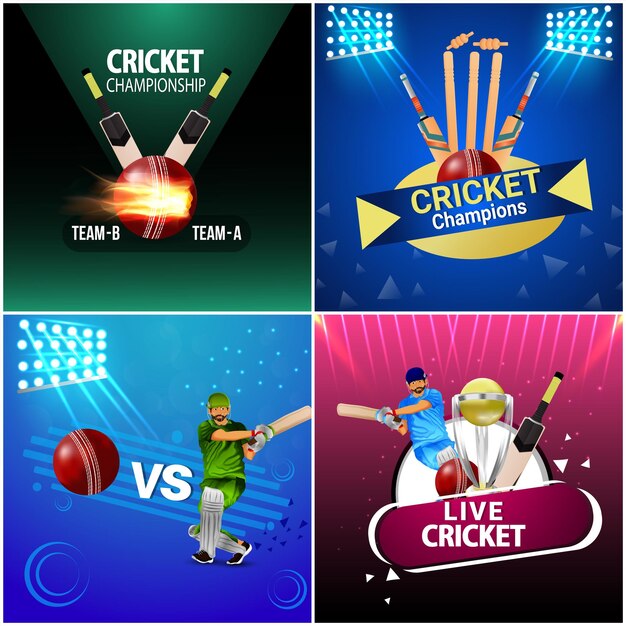 Premium Vector Live cricket match tournament match