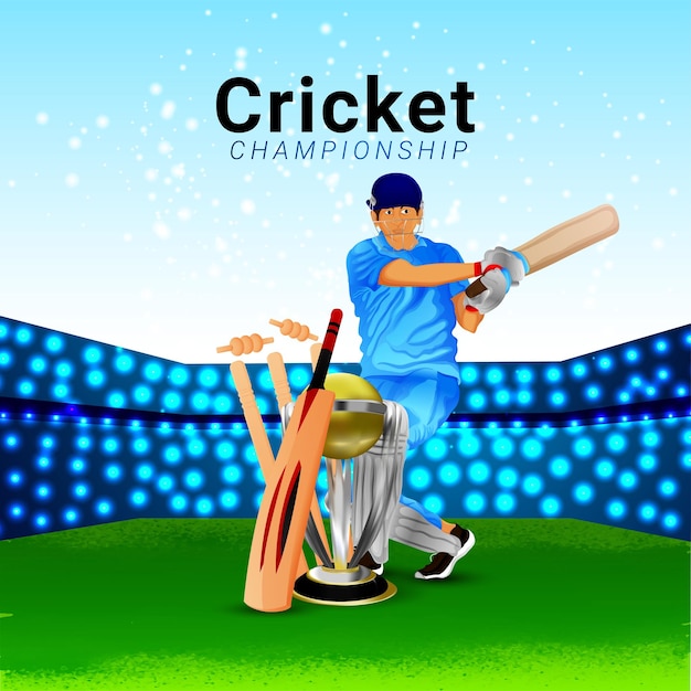 Premium Vector Live cricket tournament match background