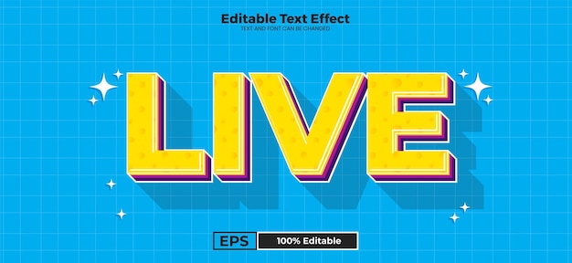 Live editable text effect in modern trend style