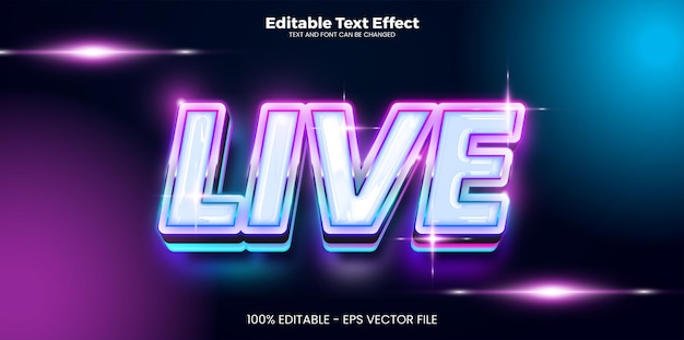 Live editable text effect in modern trend style