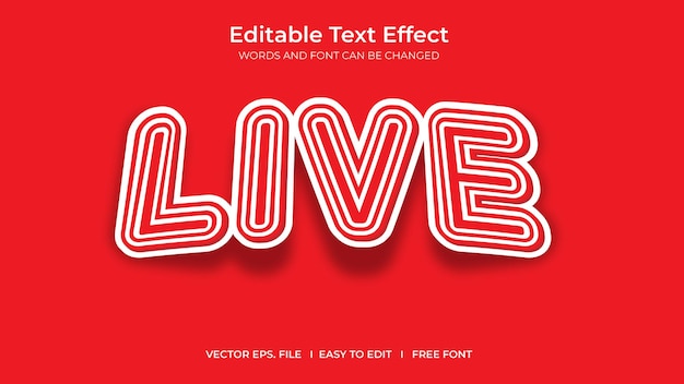 Live illustrator editable text effect template design