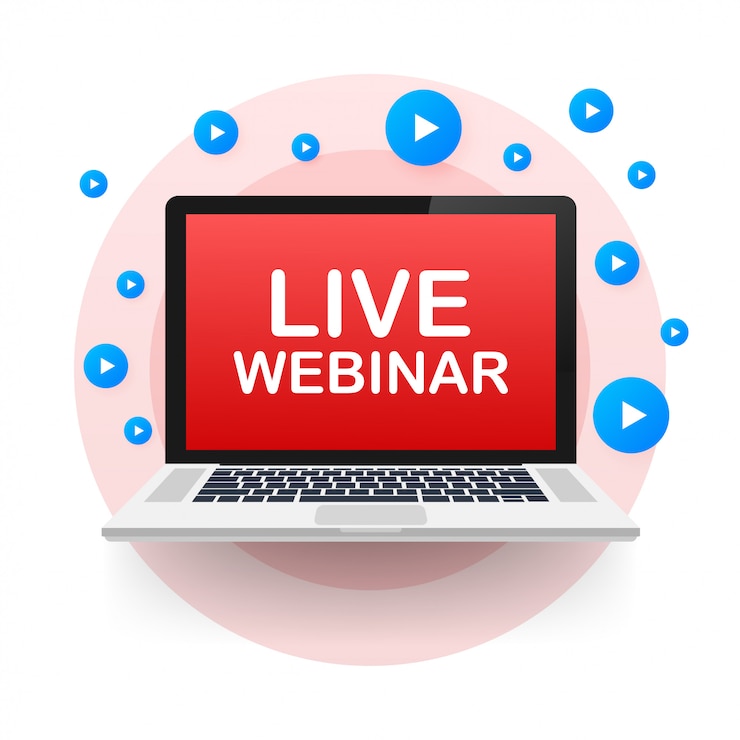 Vector live inar for concept . digital . virtual concept. video play button symbol.   illustration.
