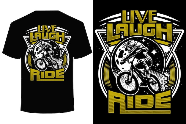 Live Laugh Ride fietsen t-shirt ontwerp