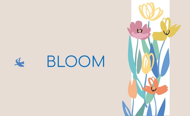 Live life in full bloom Vector illustration Hand drawn lettering design Ink illustration