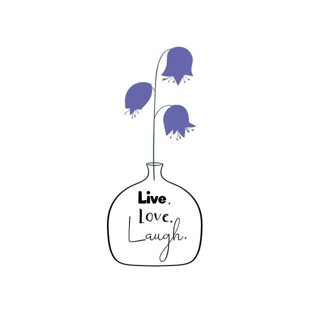 Live love laugh Floral card with quote