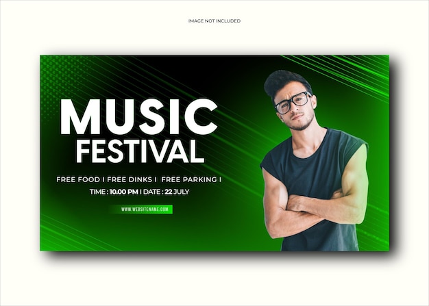 Modello di post sui social media del festival di musica dal vivo