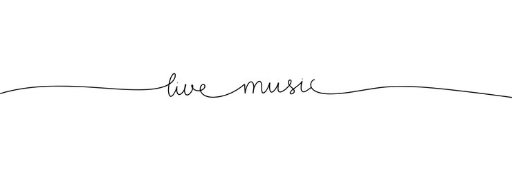 Vector live music one line continuous phrase single line vector illustration