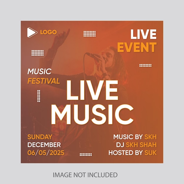 Vector live music party banner poster template