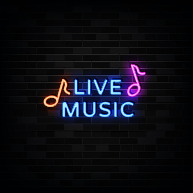 Live muziek neonreclame, neonstijl