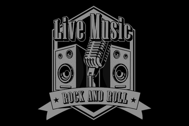 Live muziek rock and roll typografie ontwerp