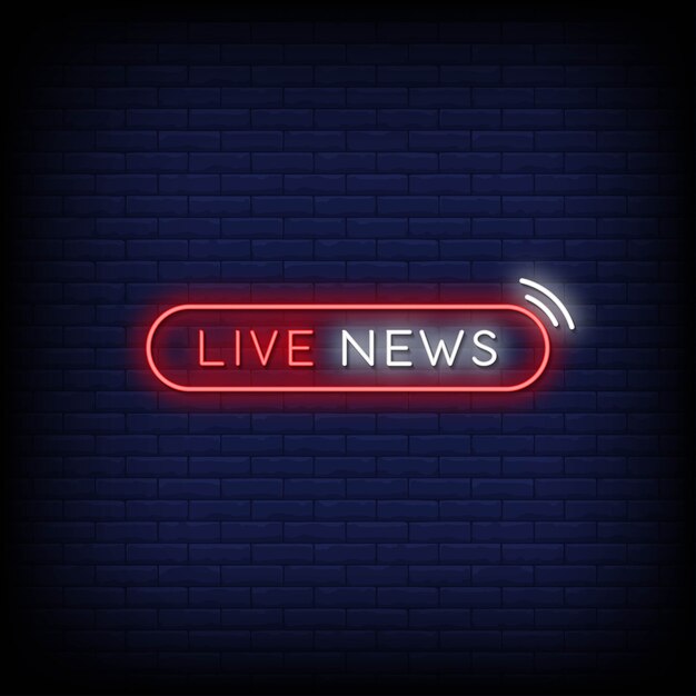 Live News Neon Signs Style Text  