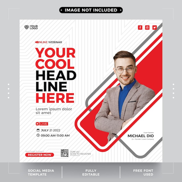 live online webinar template design