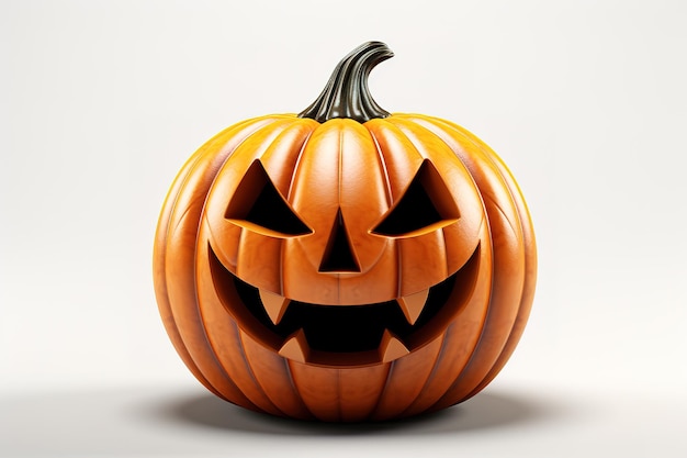 Vector live scary halloween pumpkin render on black background