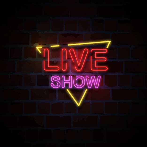 live show neon sign illustration